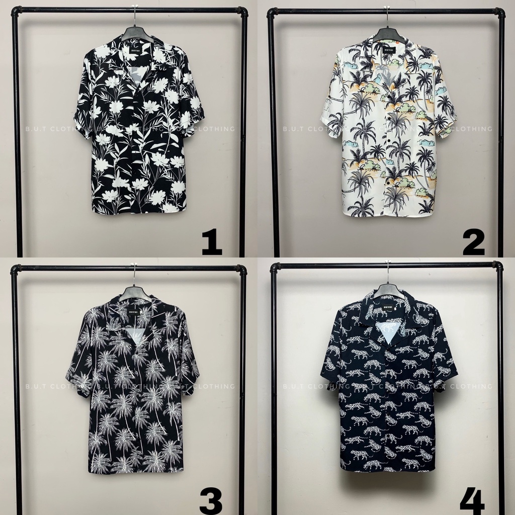 COMBO Áo sơ mi họa tiết quần short trơn mềm dành cho nam nữ | BUTCLOTHING