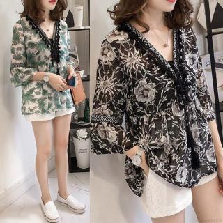 Áo Chiffon Phong Cách Bohemian Size S-2Xl
