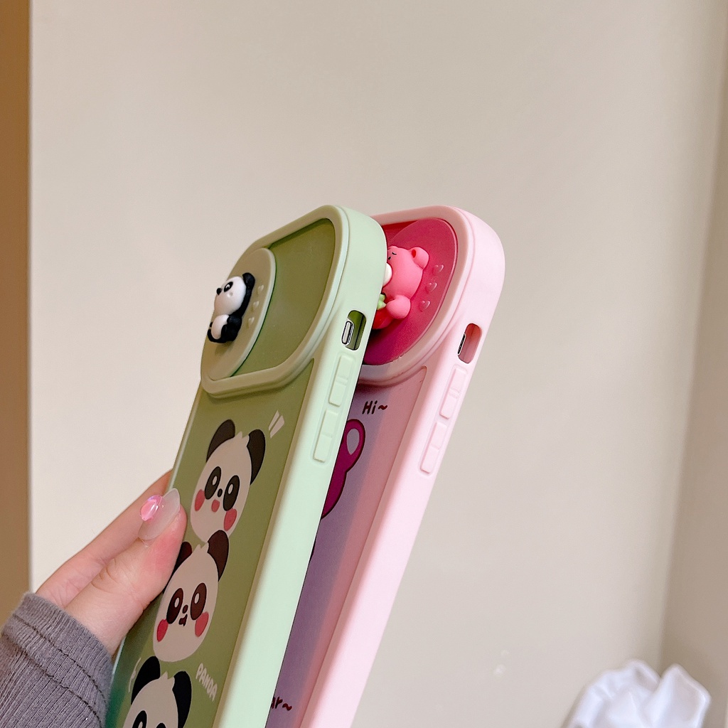 Ốp Điện Thoại Dẻo Họa Tiết Hoạt Hình Chú Gấu &amp; Dâu Tây Dễ Thương Chống Rơi Cho iPhone 11 / 12 / 12PRO MAX / 13PRO MAX / 7 / 8Plus