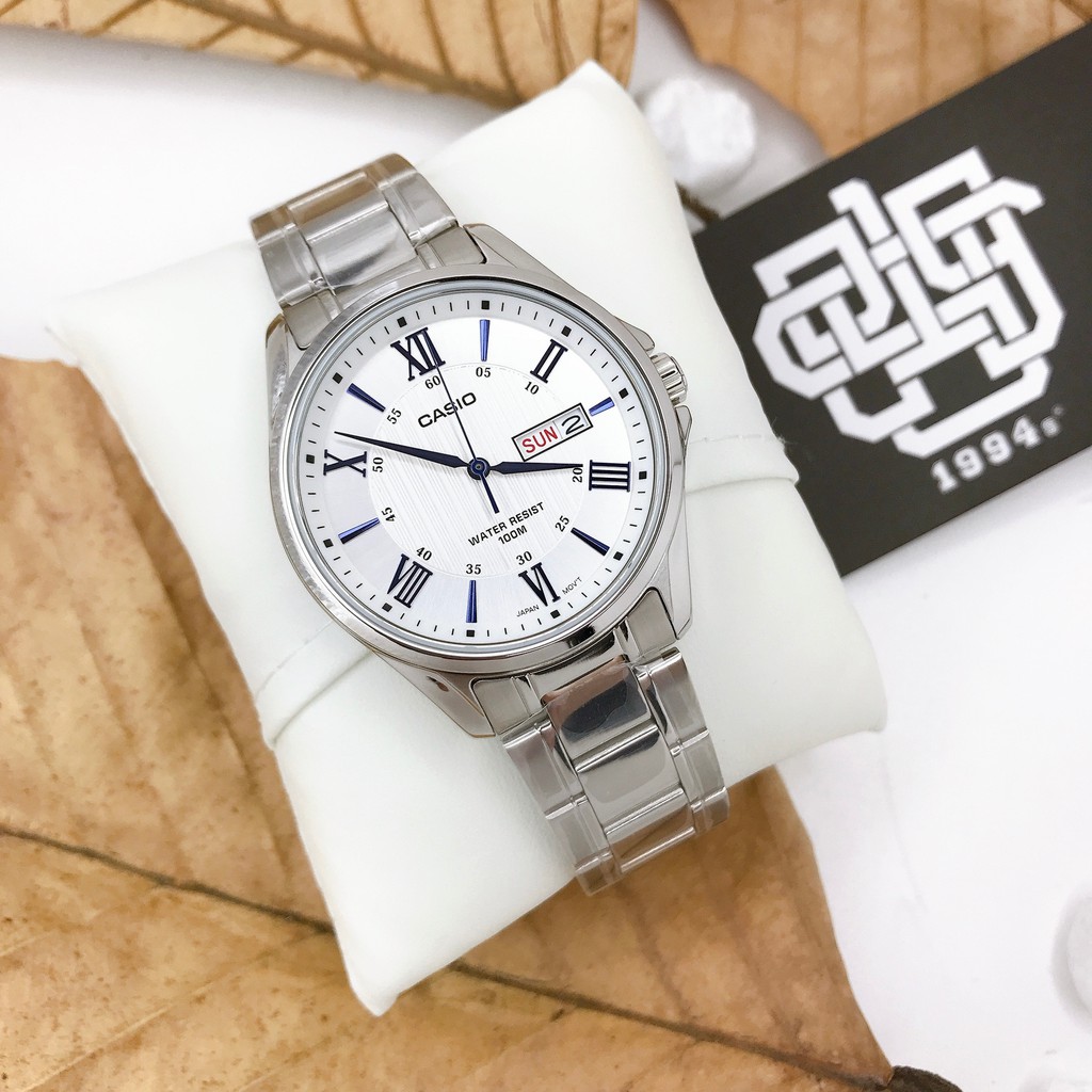 Đồng hồ nam Casio MTP-1384 / MTP-1384D-7A2 dây thép chính hãng