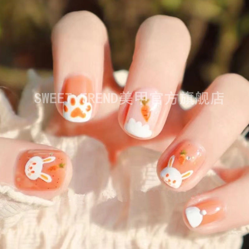 Miếng dán trang trí móng tay nghệ thuật STZPRONAIL gấu/ thỏ hoạt hình đáng yêu xinh xắn