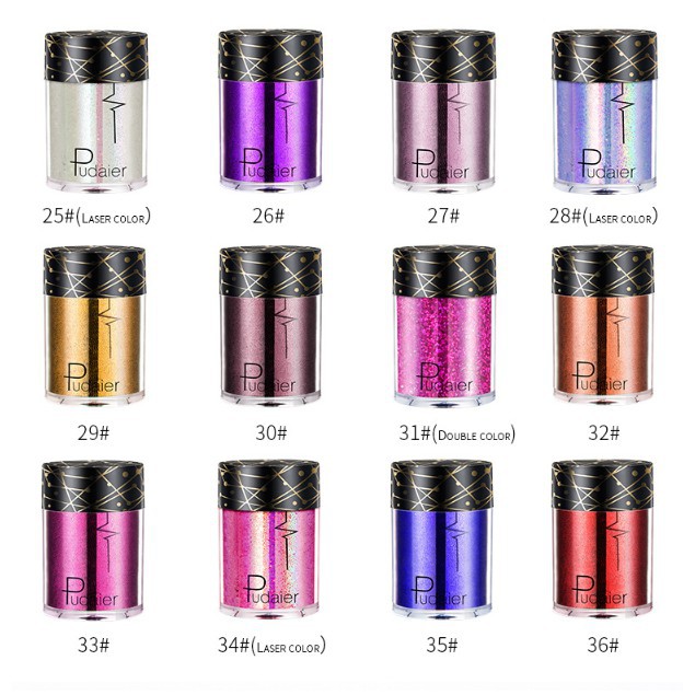 Nhũ mắt Pudaier lấp lánh 36 màu tùy chọn 3.5G