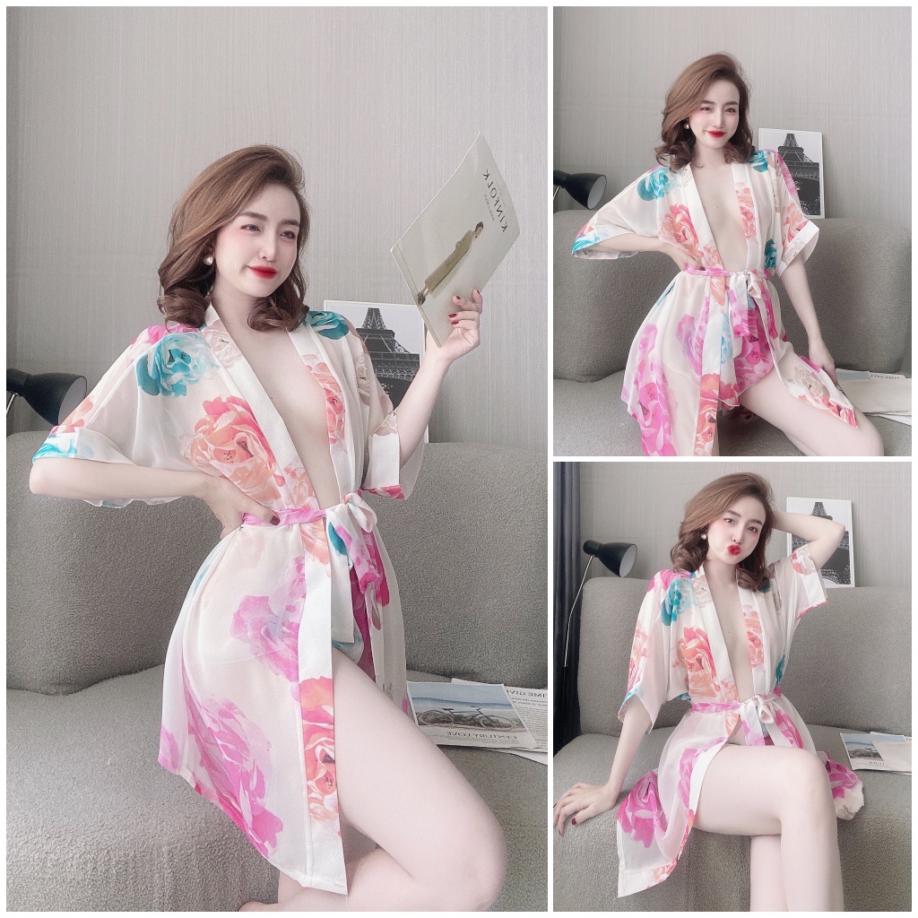 Choàng Ngủ Voan < FREE SHIP> Đồ Ngủ Sexy , set choàng voan kèm quần <65kg | BigBuy360 - bigbuy360.vn