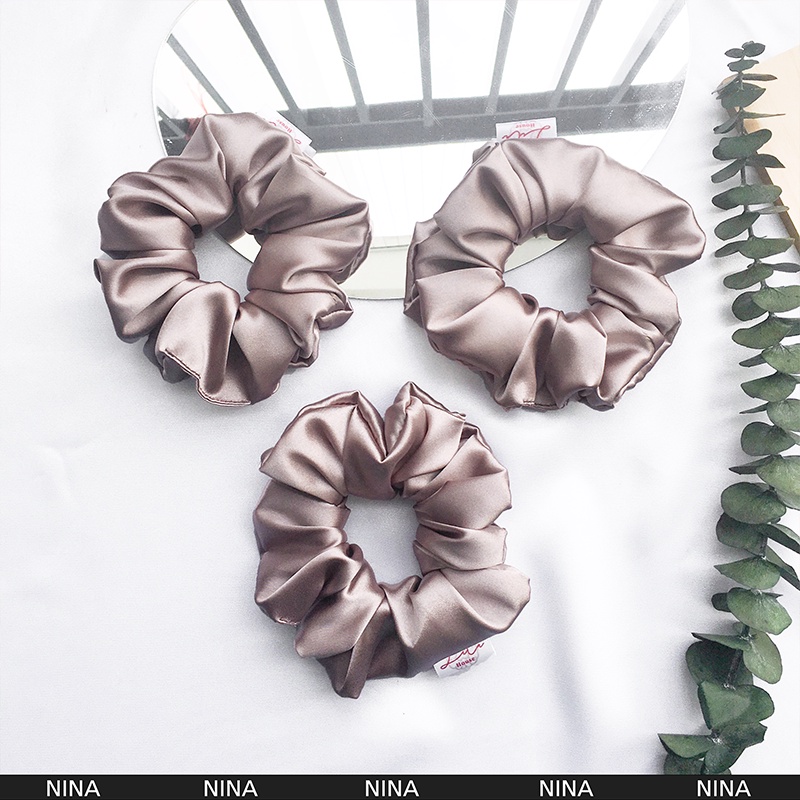 NINA - Dây chun buộc tóc Satin Scrunchies Handmade