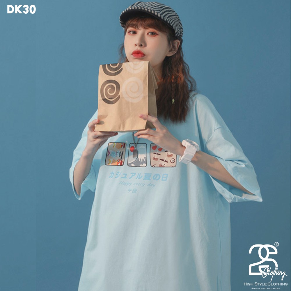 Áo Phông Tay Lỡ Form Rộng Nam Nữ Unisex 2S Clothing, Áo Thun Unisex Trơn Tay Lỡ Freesize Màu Xanh In DK30 | BigBuy360 - bigbuy360.vn