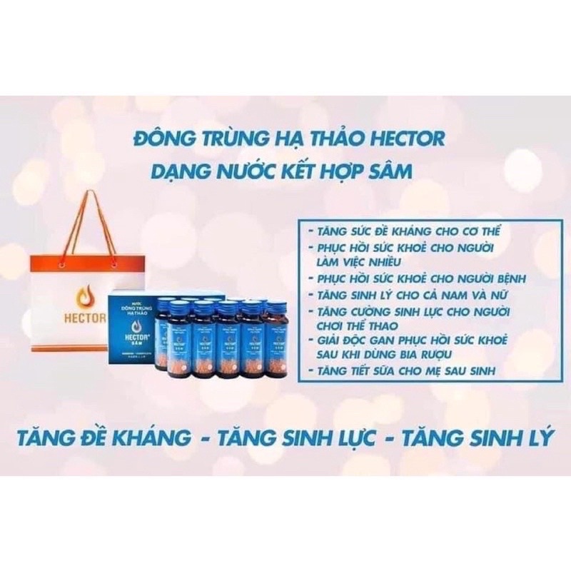 [Chính Hãng] 01 Hộp Nước Đông Trùng Hạ Thảo Hector Sâm của Công Tỷ TNHH LAVITE (Hộp 10 Chai)