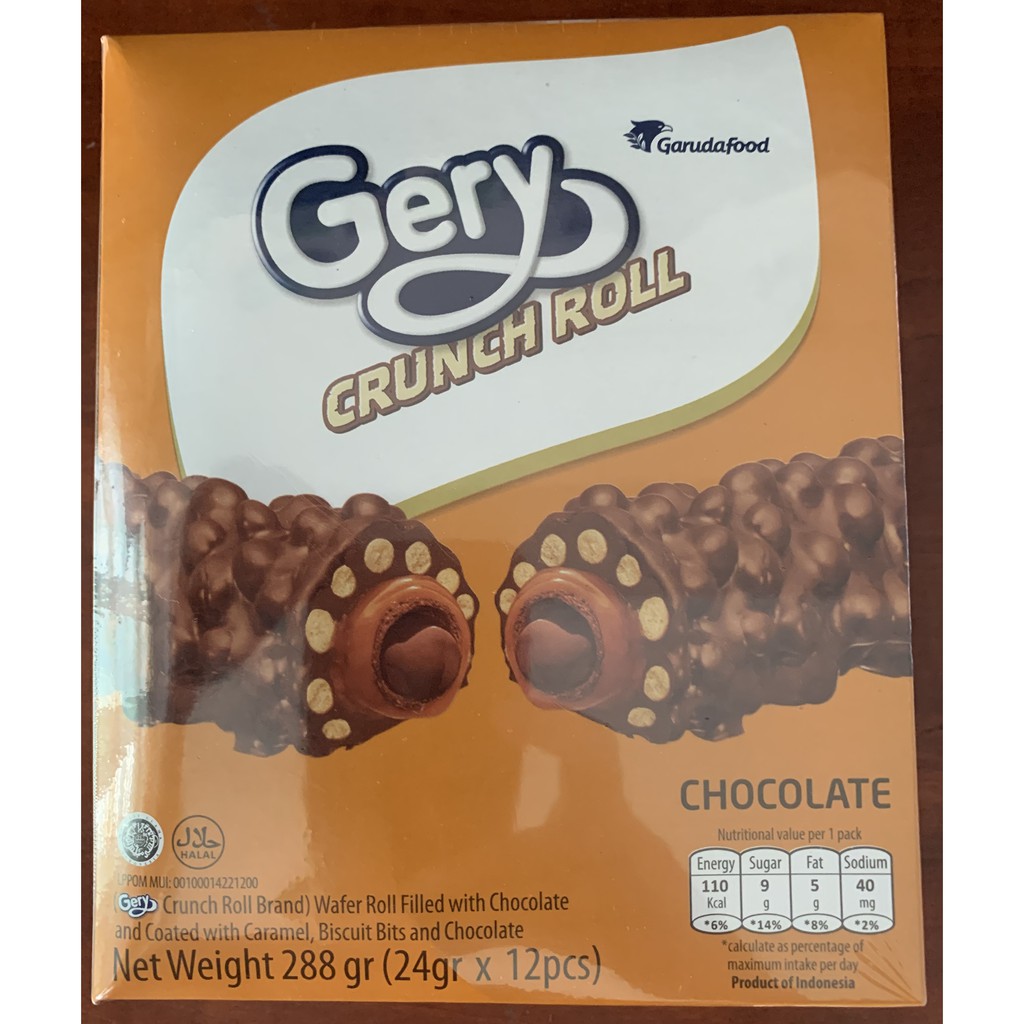 Bánh Cuộn Phủ Sô Cô La Gery Crunch Roll 288g