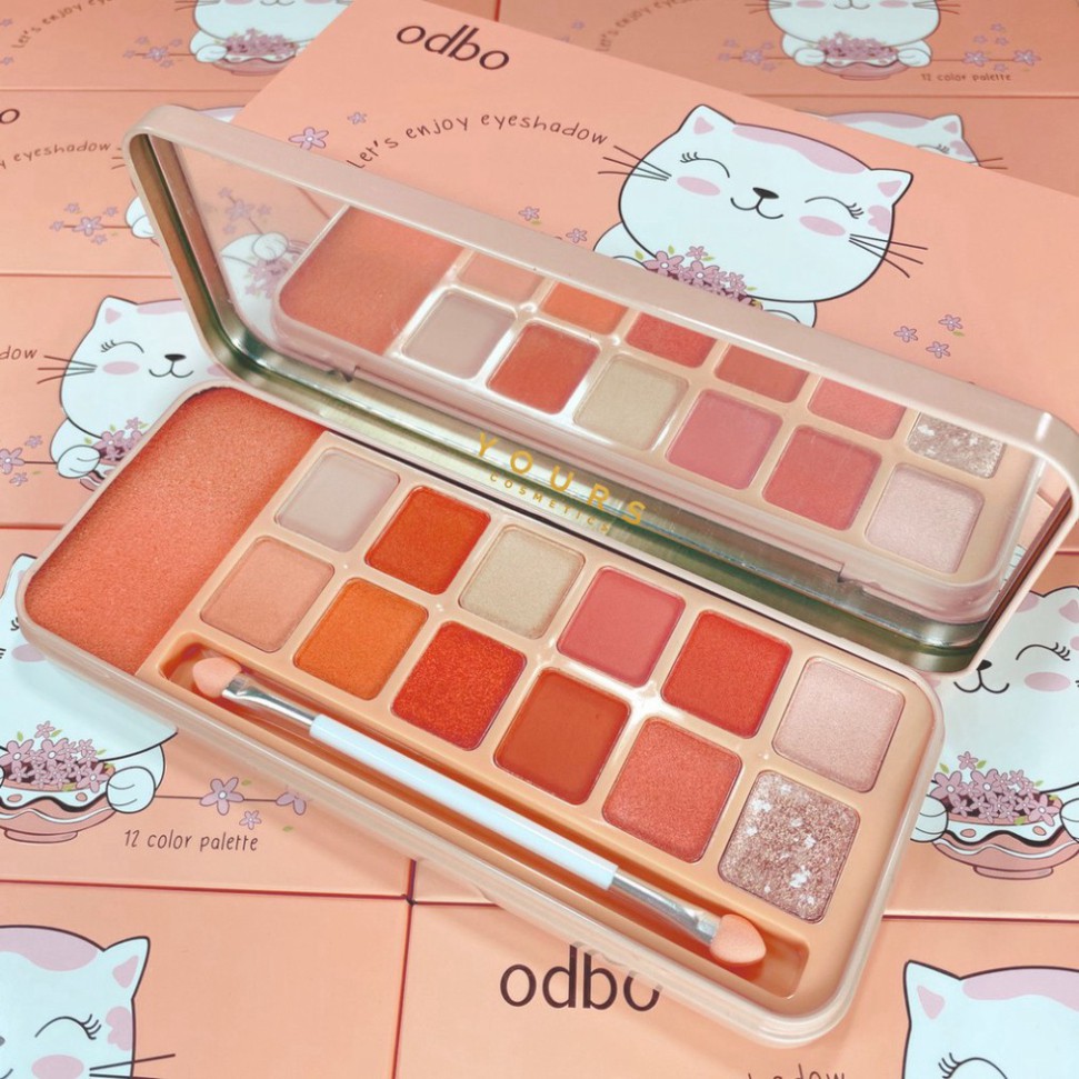 [Auth Thái] Bảng Phấn Mắt Tông Cam Đào Odbo Enjoy Eyeshadow Có Nhũ OD297 No.02 P5