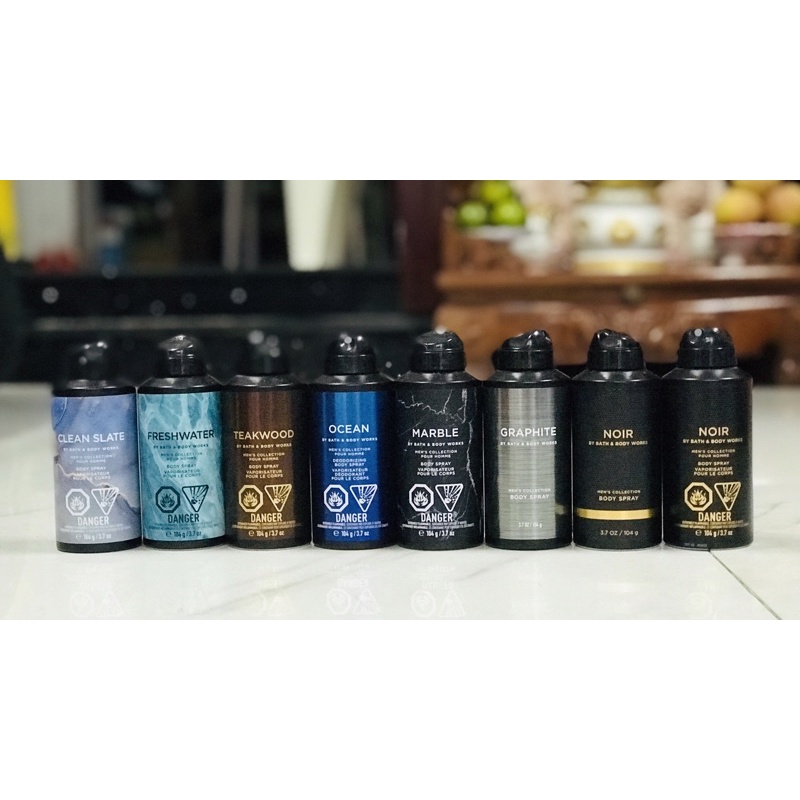 Xịt thơm toàn thân nam Bath & body works Marble