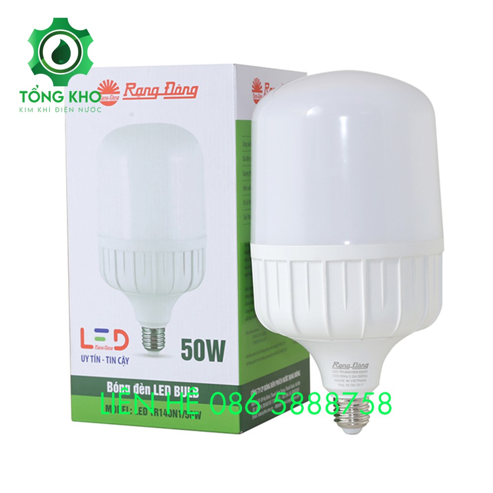 Bóng đèn LED Bulb trụ nhôm đúc Rạng Đông 50W, 40W - Tổng kho kim khí điện nước