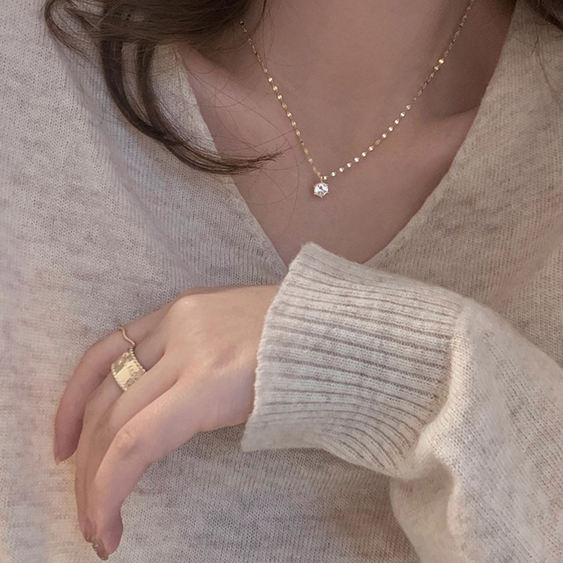 Vòng cổ Đính Đá Đơn Giản Quyến Rũ Thời Trang Hàn Quốc 2022 Cho Nữ