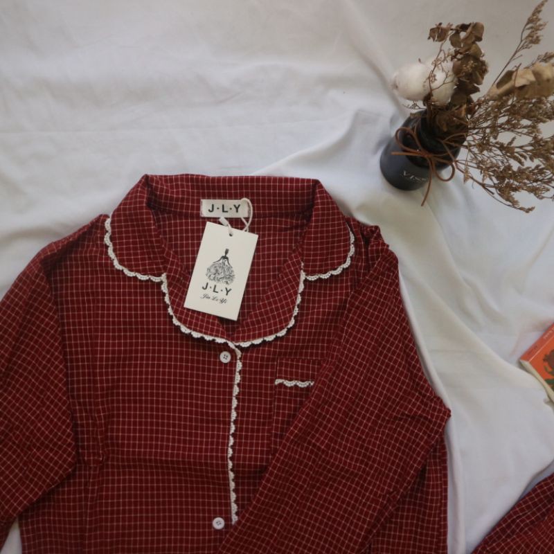 Bộ ngủ / mặc nhà pijama caro dài ulzzang order