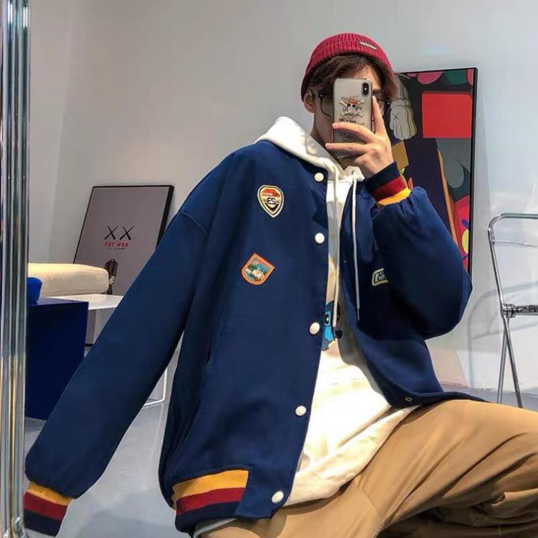 Áo khoác bomber nỉ nam nữ Số 7 form rộng bóng chày unisex phong cách ngầu của năm
