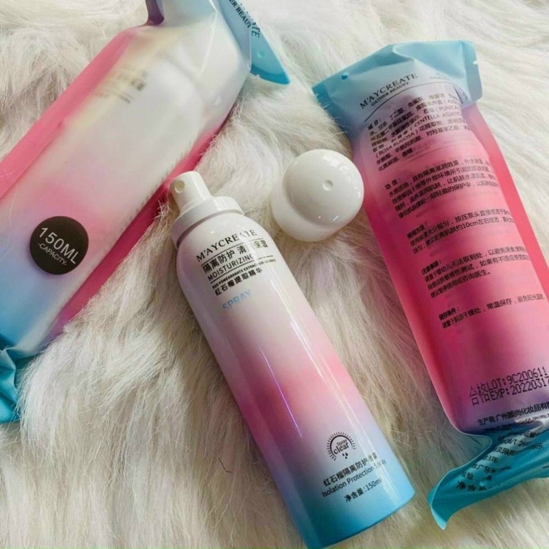 Xịt Chống Nắng ❤𝑭𝒓𝒆𝒆𝒔𝒉𝒊𝒑❤Trắng da Maycreate 150ml Nội Địa Trung