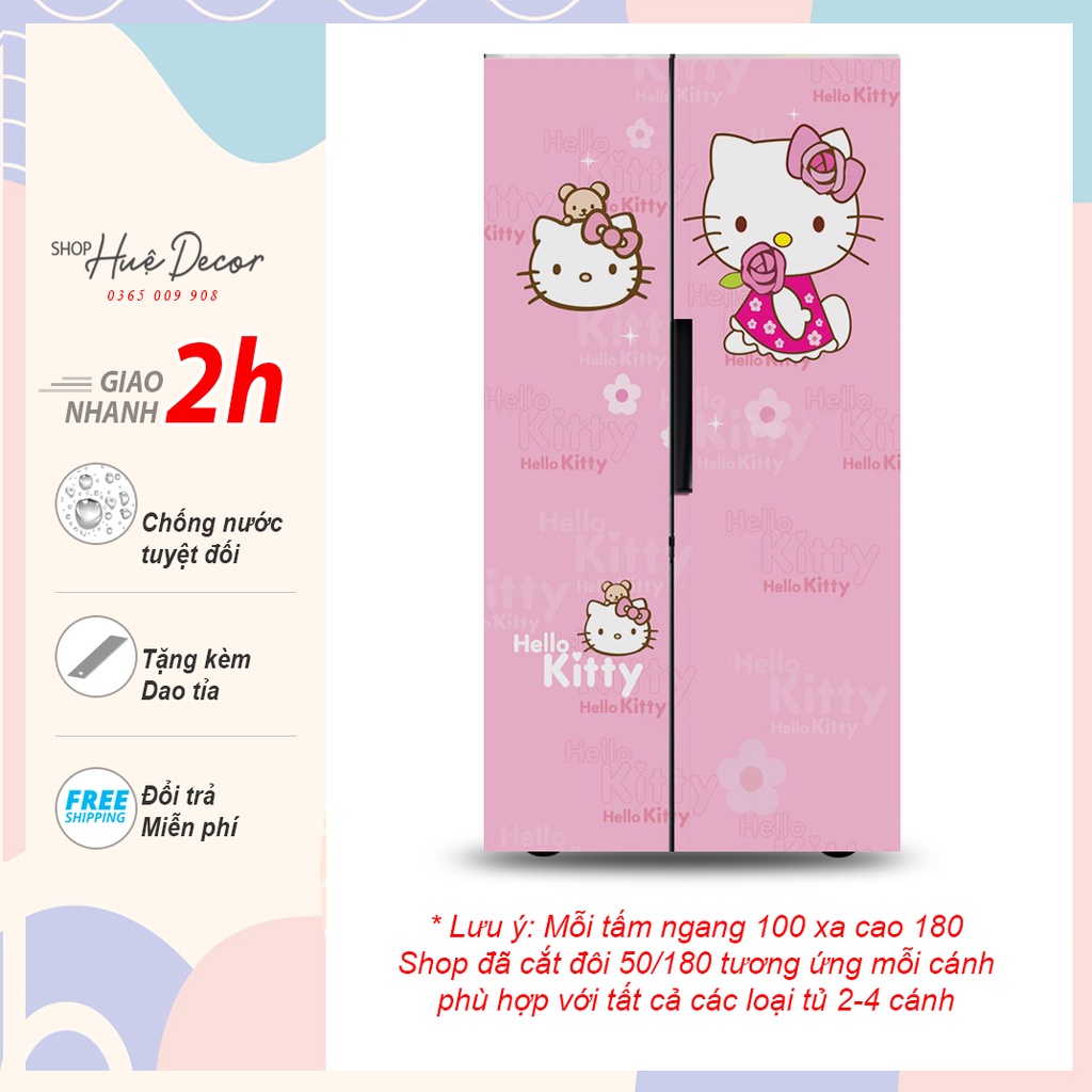Miếng dán decal tủ lạnh 2 cánh, 4 cánh