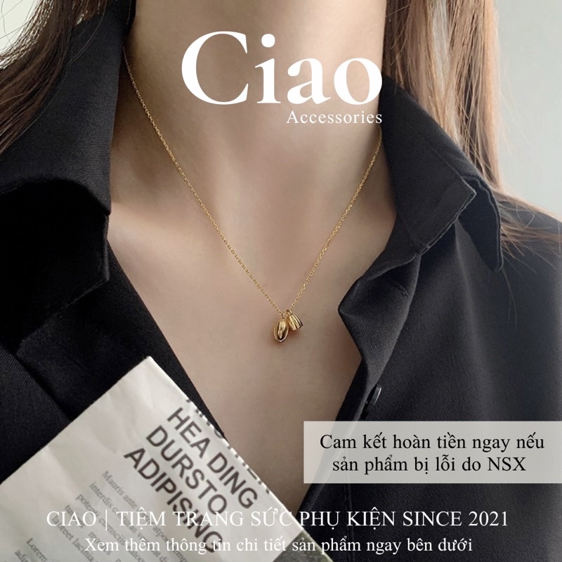 [HOẢ TỐC 1H] Dây chuyền/ Vòng cổ titan không gỉ thiết kế búp hoa sen phong cách trendy Lotus Ciao
