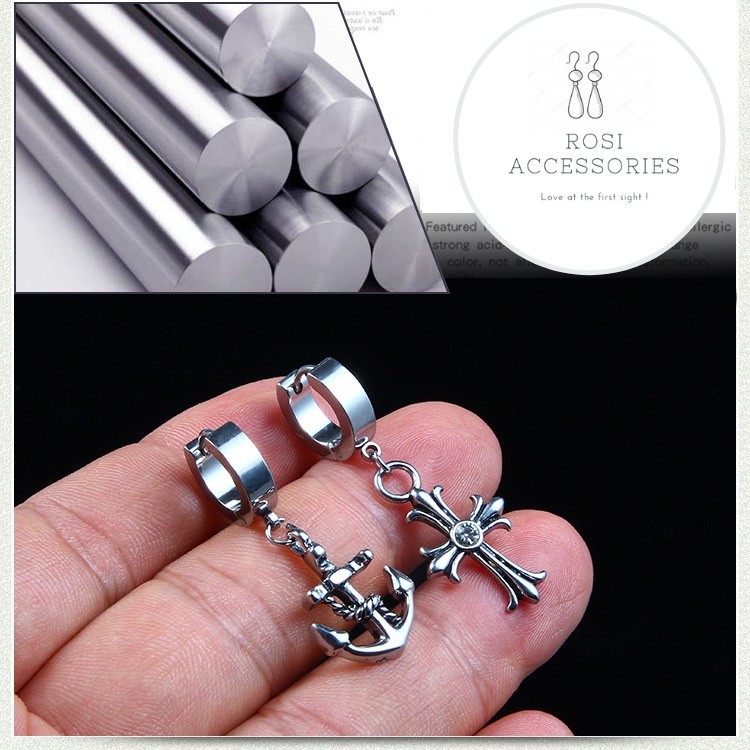 Khuyên Tai Nam Enchor Earrings, Bông Tai Ngầu Hình Mỏ Neo Cực Chất (1 Chiếc)