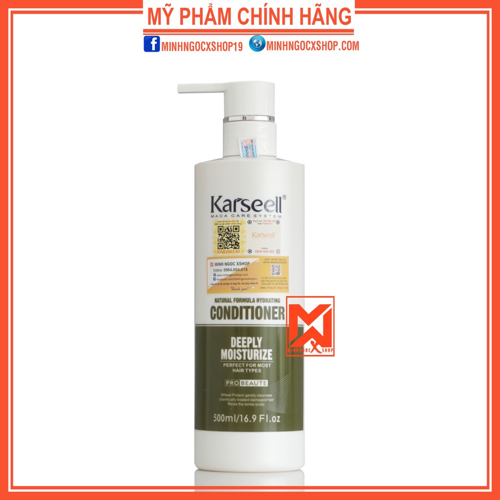 Dầu gội dưỡng ẩm công thức tự nhiên KARSEELL DEEPLY MOISTURIZE 500ml