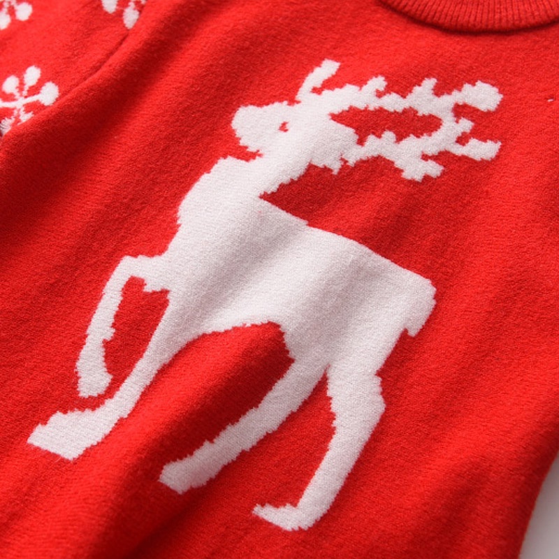 Đầm len BEAR LEADER họa tiết giáng sinh dễ thương thời trang mùa đông cho bé gái 3-7 tuổi