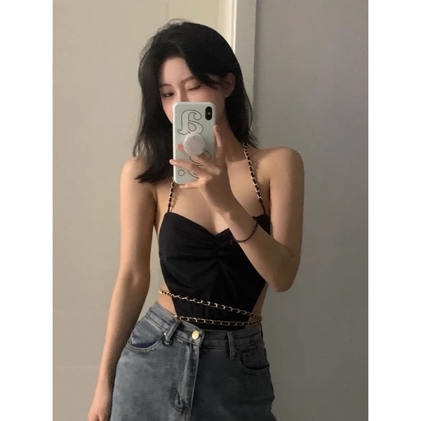 Bodysuit phối dây xích thun gân, bộ liền đi biển (Ảnh thật) | BigBuy360 - bigbuy360.vn