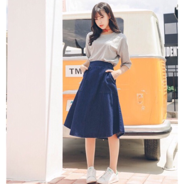 CHÂN VÁY JEAN DÁNG DÀI MẪU MỚI CÓ SIZE ĐẠI , bigsize