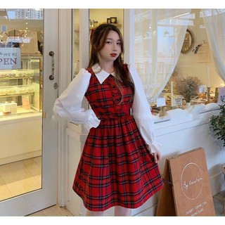 Đầm sơ mi caro