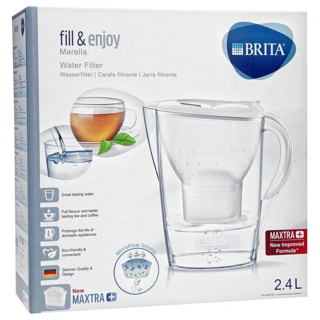 Bình Lọc Nước Brita Marella 2,4L, Màu Trắng