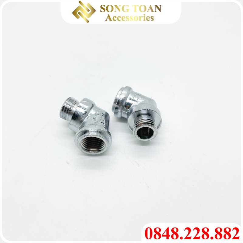 Co Điếu 13, Co Ren Trong Ren Ngoài 45, Nối Ren 13 Đồng Mạ Crome Lắp Cần Phun Thuốc