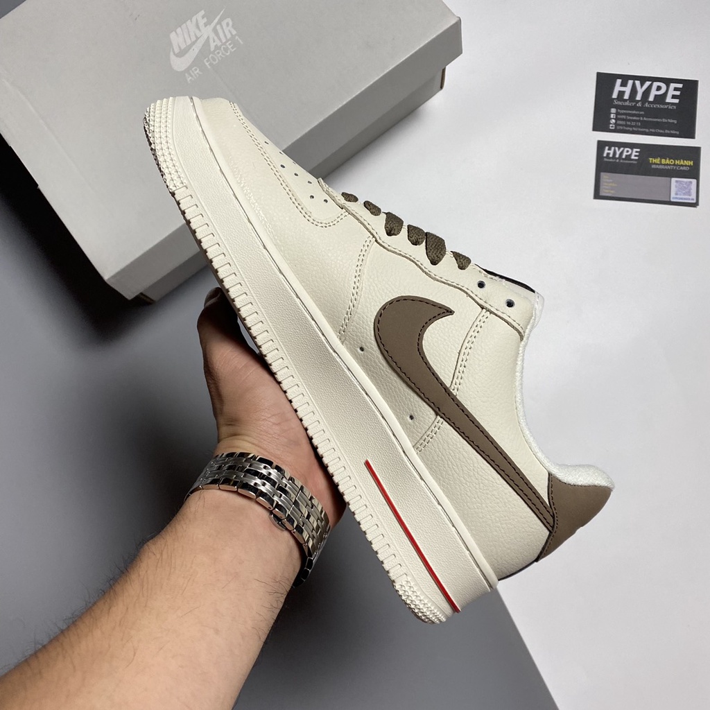 Giày Af1 Low Premium White Brown  - HYPE Sneaker | Phiên bản 1:1 .