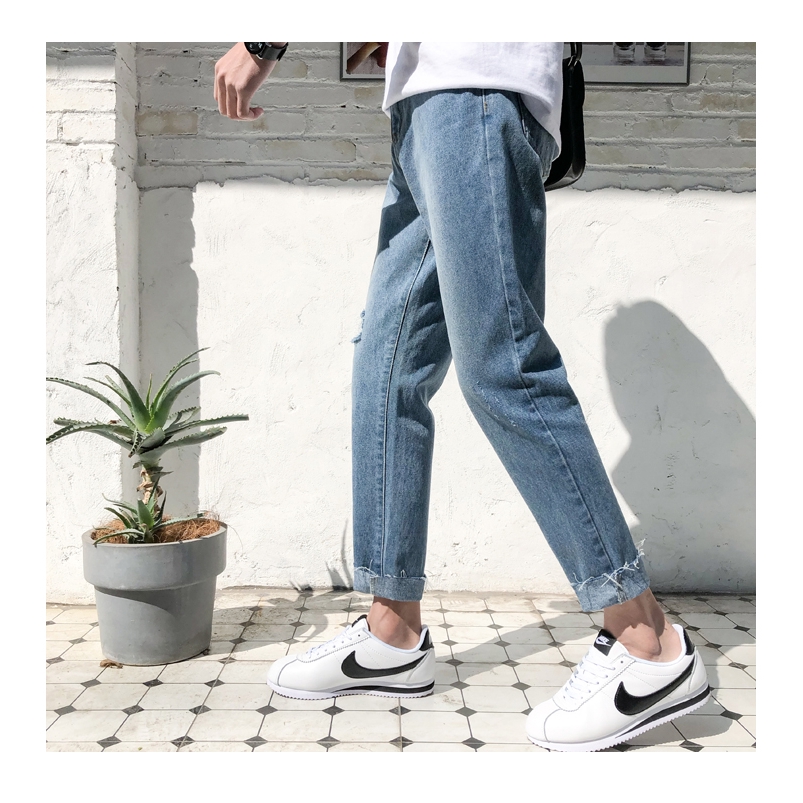 Quần Yếm Denim Phối Rách Cá Tính Dành Cho Nam | BigBuy360 - bigbuy360.vn