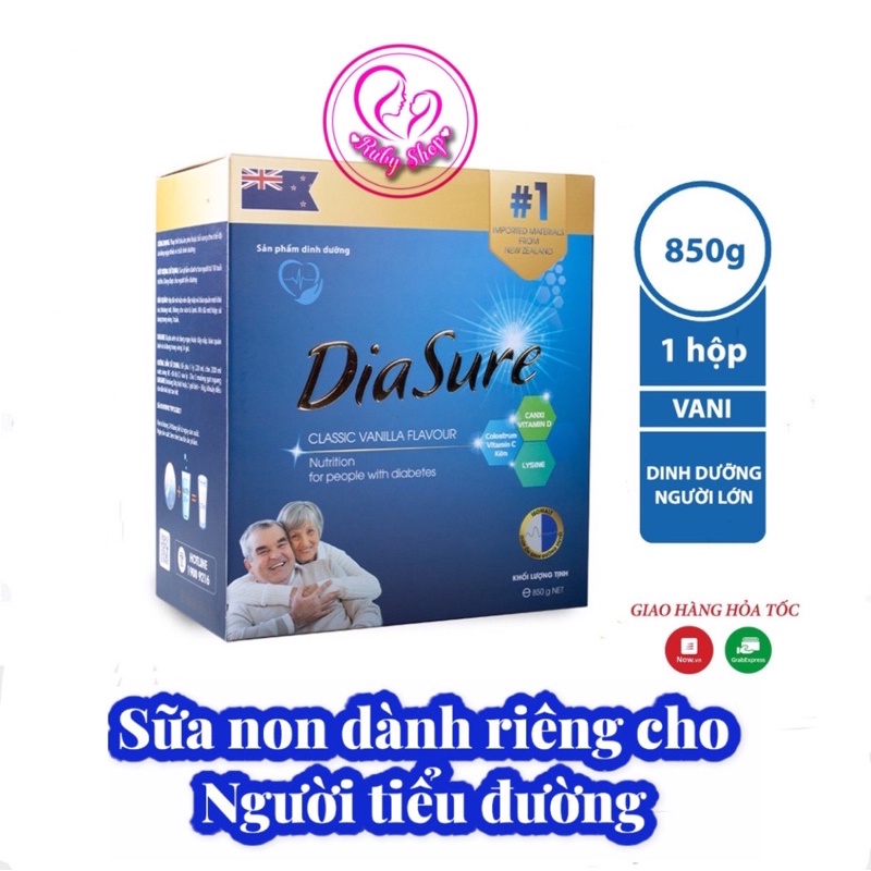 [Mã 88FMCGSALE giảm 7% đơn 500K] [Hộp giấy 850g] Sữa non Diasure dành cho người tiểu đường hộp giấy 34 gói nhỏ tiện lợi