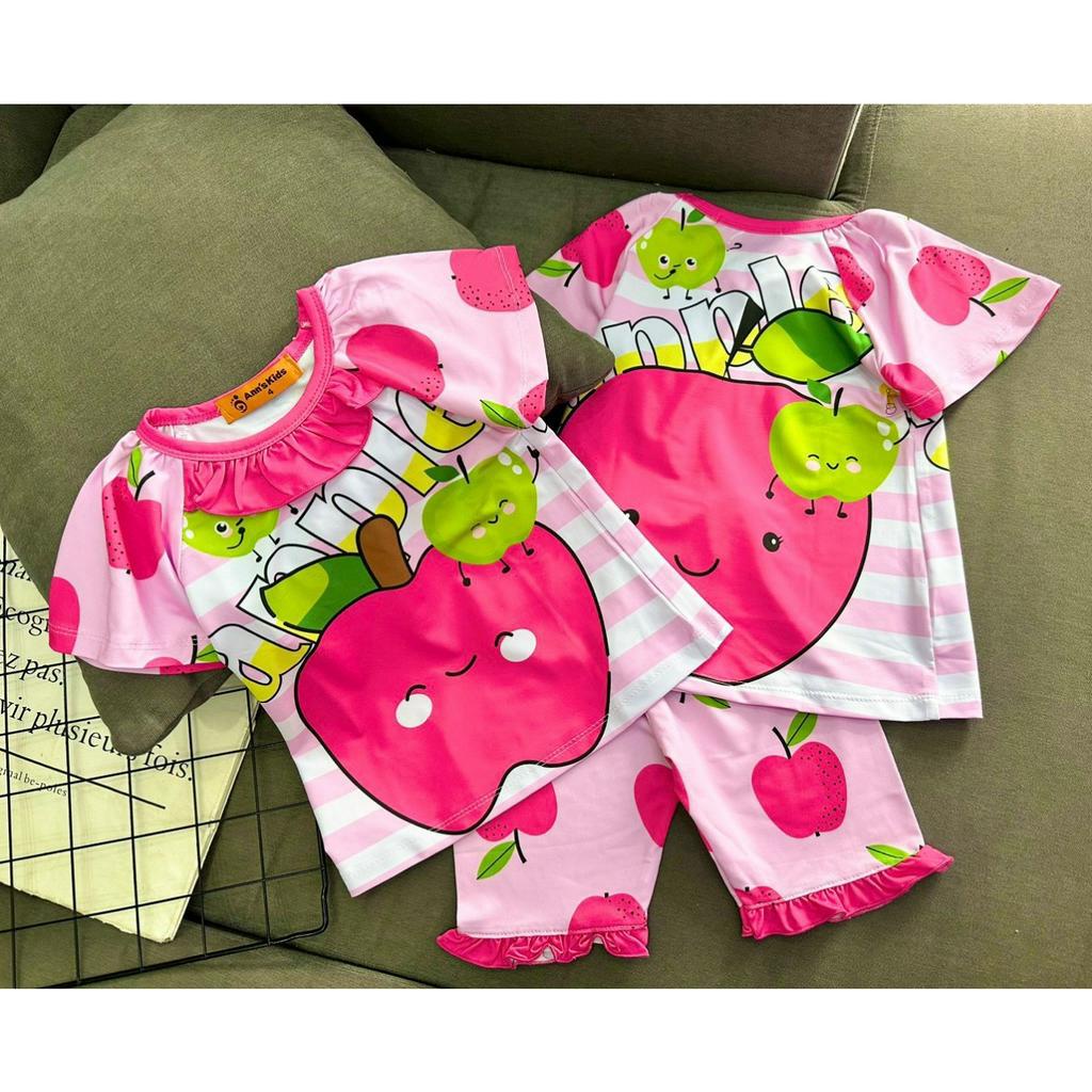 Bộ đồ lửng có bèo Size (9-14) hình trái cây dễ thương cho bé