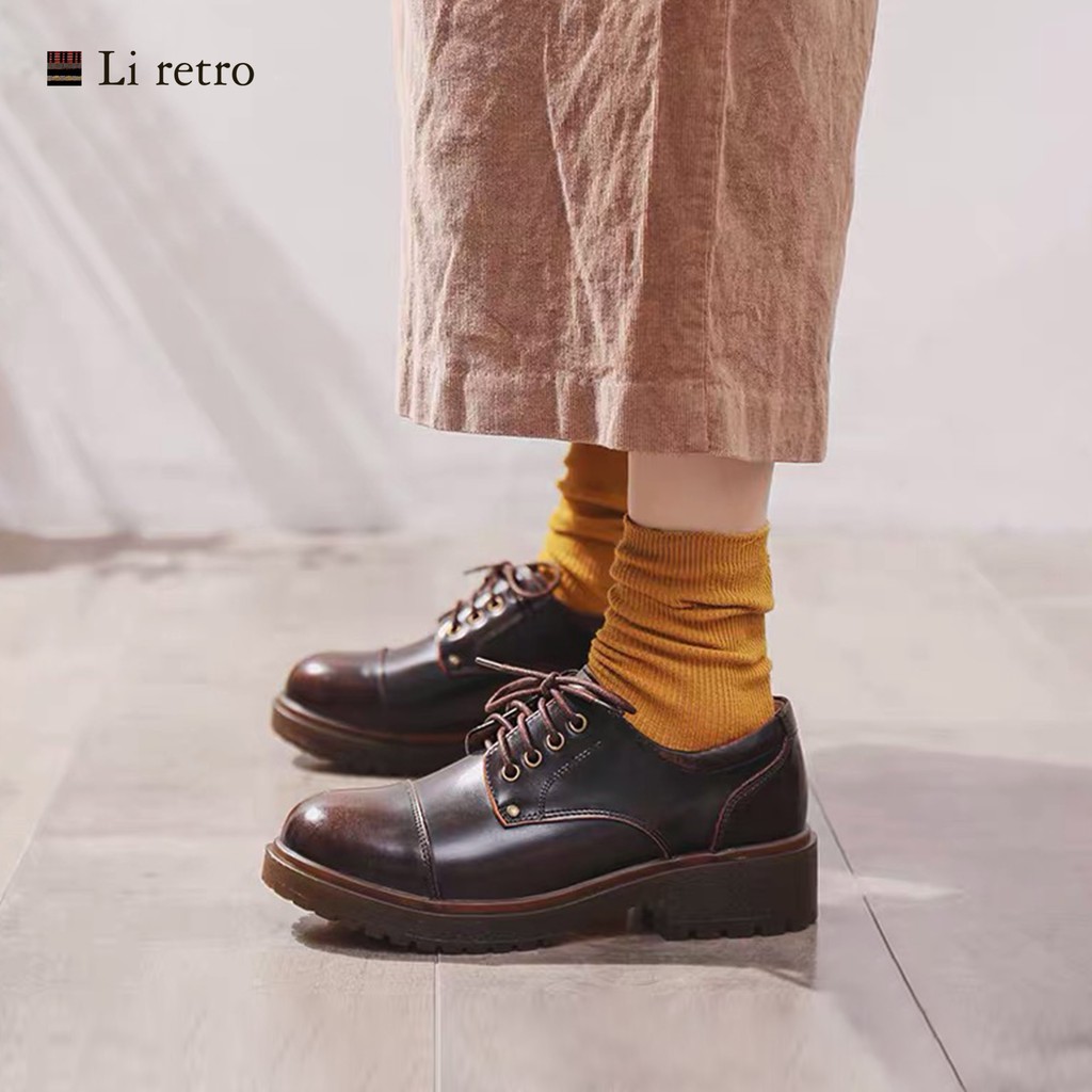 Giày Derby - Giày da nữ vintage Li retro