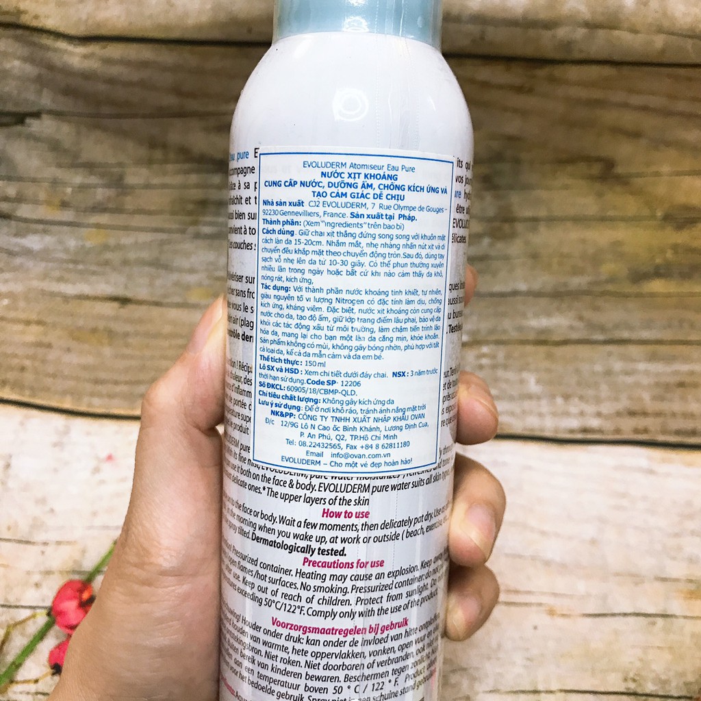 XỊT KHOÁNG EVOLUDERM EAU PURE | BigBuy360 - bigbuy360.vn