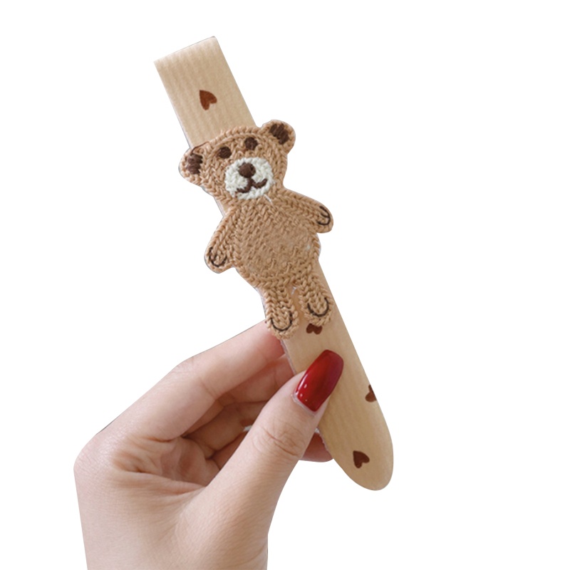 Flgo Băng Đô Handmade Mỏng In Họa Tiết Hoạt Hình Gấu Dễ Thương Thời Trang Cho Nữ