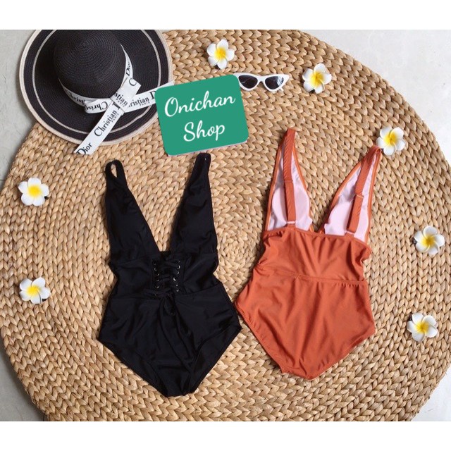 ✳ﺴBikini 1 Mảnh Xẻ Ngực Đan Dây Eo Hai Màu, Bodysuit Đi Biển Liền Thân Thắt Sang Trọng [Ảnh Chụp Thật] - OS083 | BigBuy360 - bigbuy360.vn