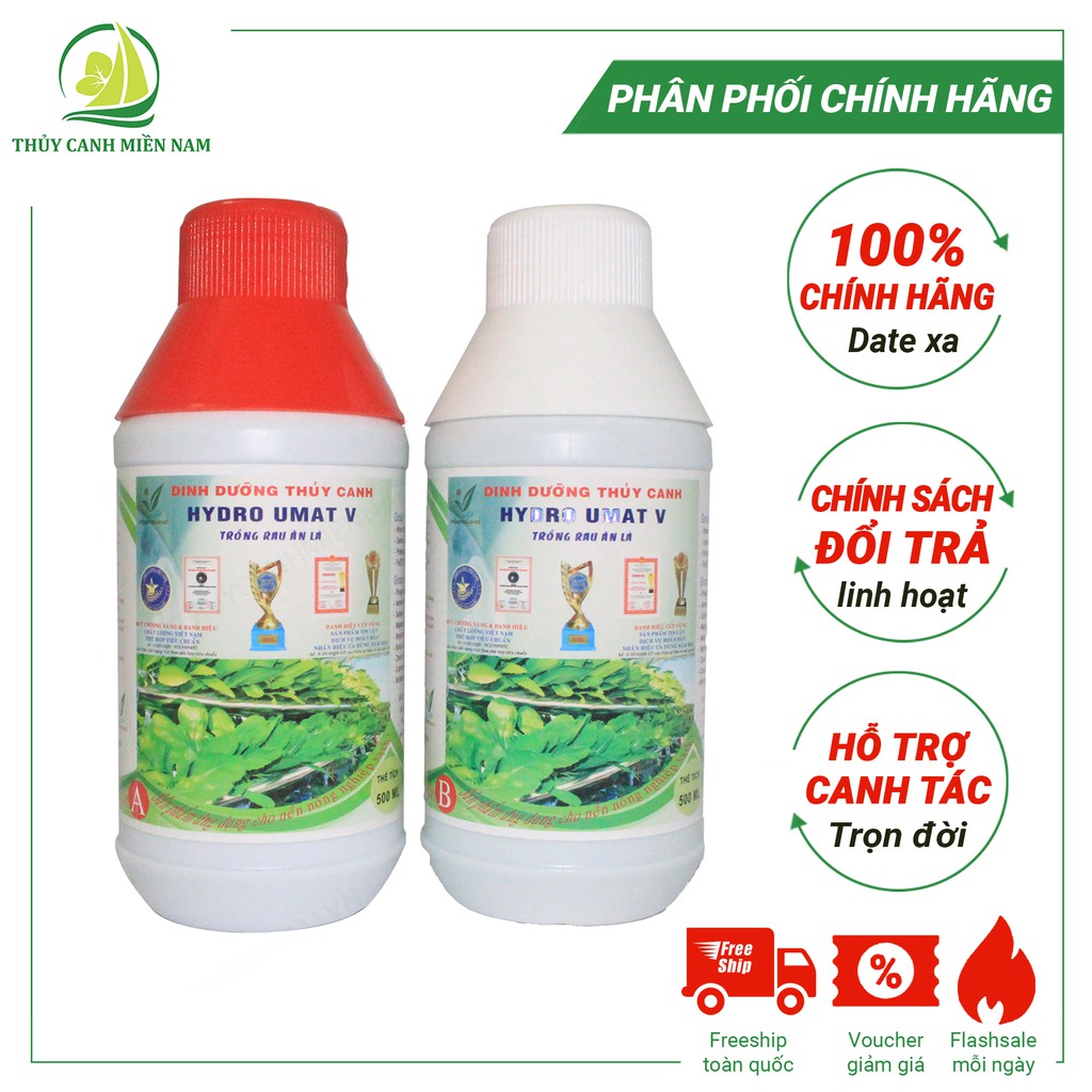 Dung Dịch Dinh Dưỡng Thủy Canh rau ăn lá Hydro Umat V | Cam kết hoàn tiền nếu hàng không chính hãng