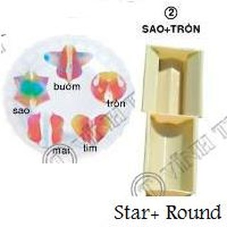 Khuôn rau câu máng lớn hình sao tròn