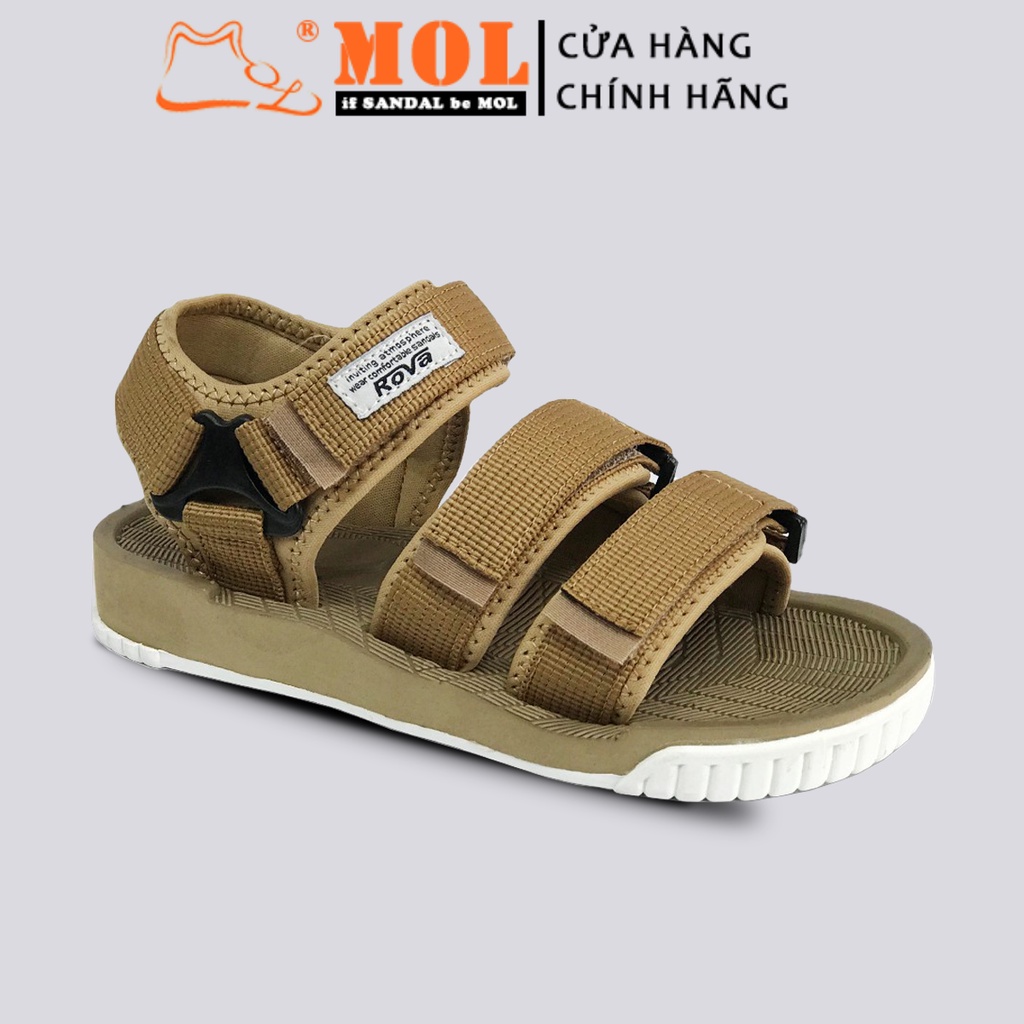 Giày sandal unisex nam nữ 3 quai ngang có quai hậu cố định mang đi học đi biển du lịch hiệu Rova RV183G