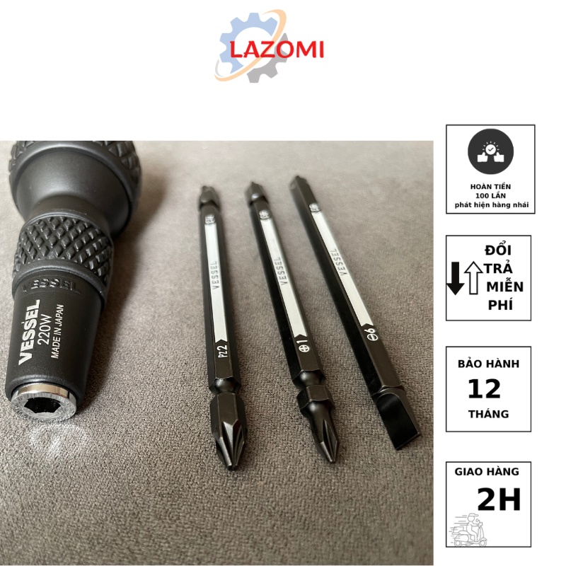 220W-3 Bộ tô vít 2 đầu 6 cỡ vít Vessel ball grip Made in Japan