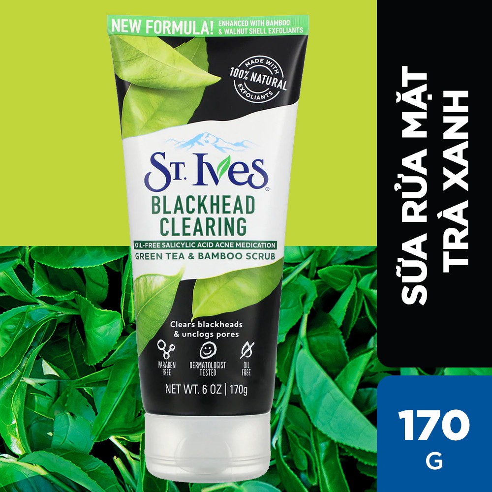 [Mã FMCGMALL -8% đơn 250K] Sữa rửa mặt tẩy tế bào chết ngừa mụn St.Ives Trà Xanh 170g | BigBuy360 - bigbuy360.vn