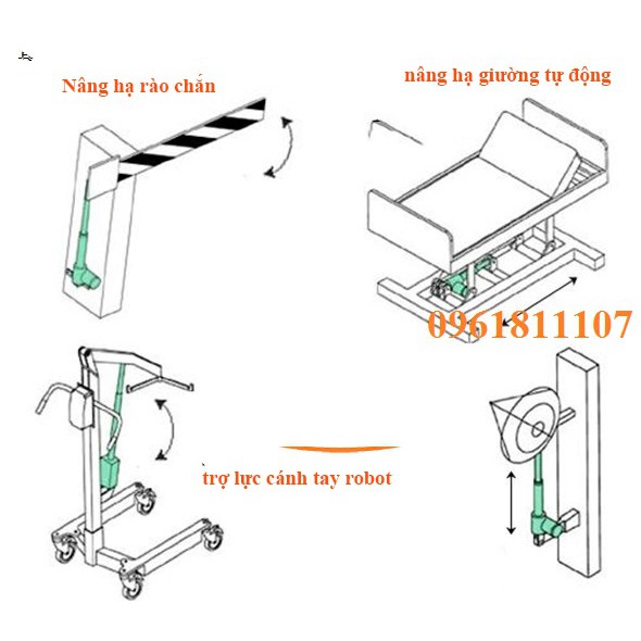 Xi lanh điện lực nâng 500N