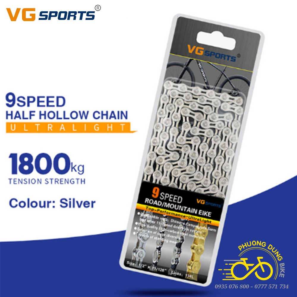 Xích sên rỗng xe đạp VG SPORTS 8 Speed/ 9 Speed /10 Speed / 11 Speed