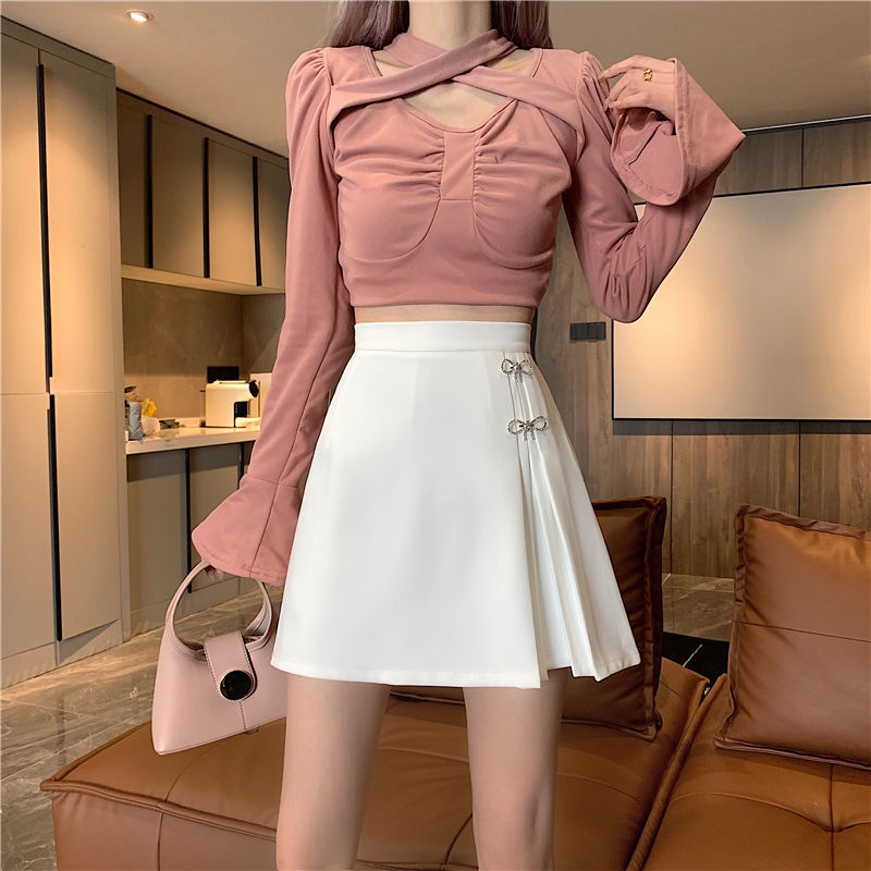 Skirt female A-line skirt Korean version 2022 new high waist pleated skirt Mini Skirt