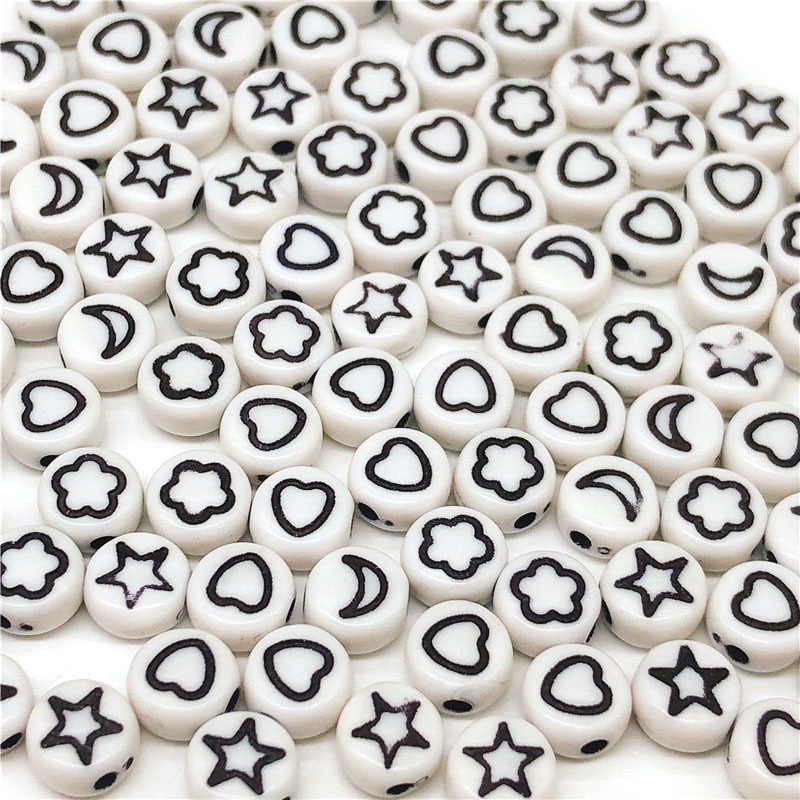 100 hạt nhựa Acrylic 6mm hình chữ cái