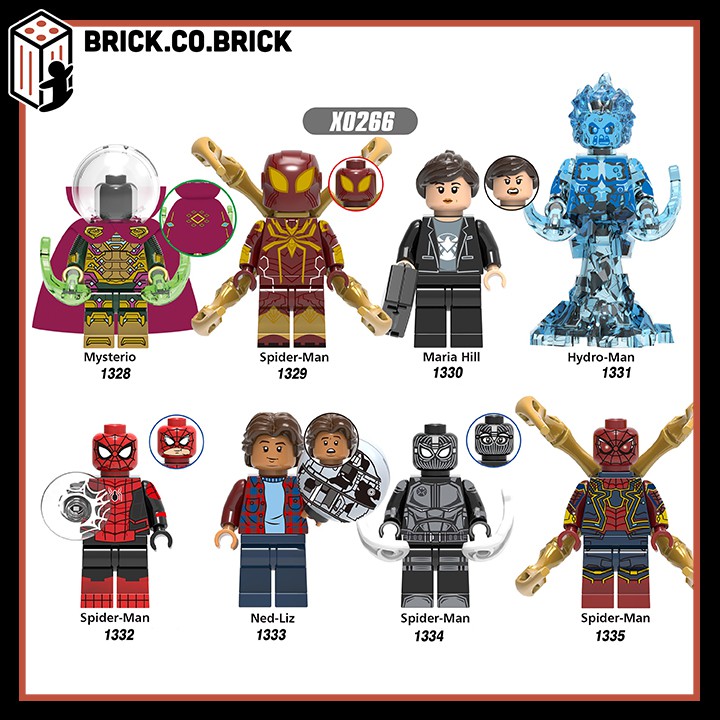 Spider-Man Far From Home Đồ Chơi Non LEGO Super Hero Mô Hình Siêu Anh Hùng Người Nhện Xa Nhà Mysterio Hydro Man X0266