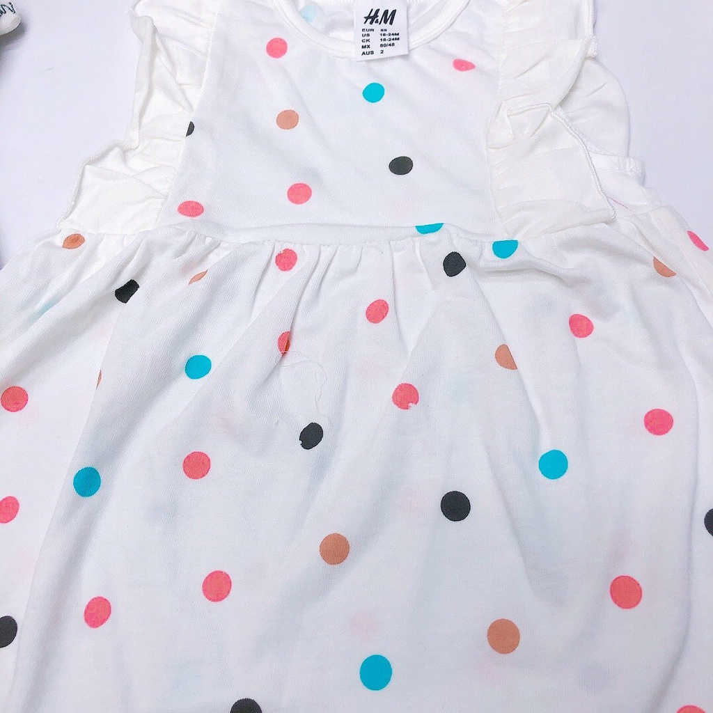 Váy cotton HM trắng chấm bi