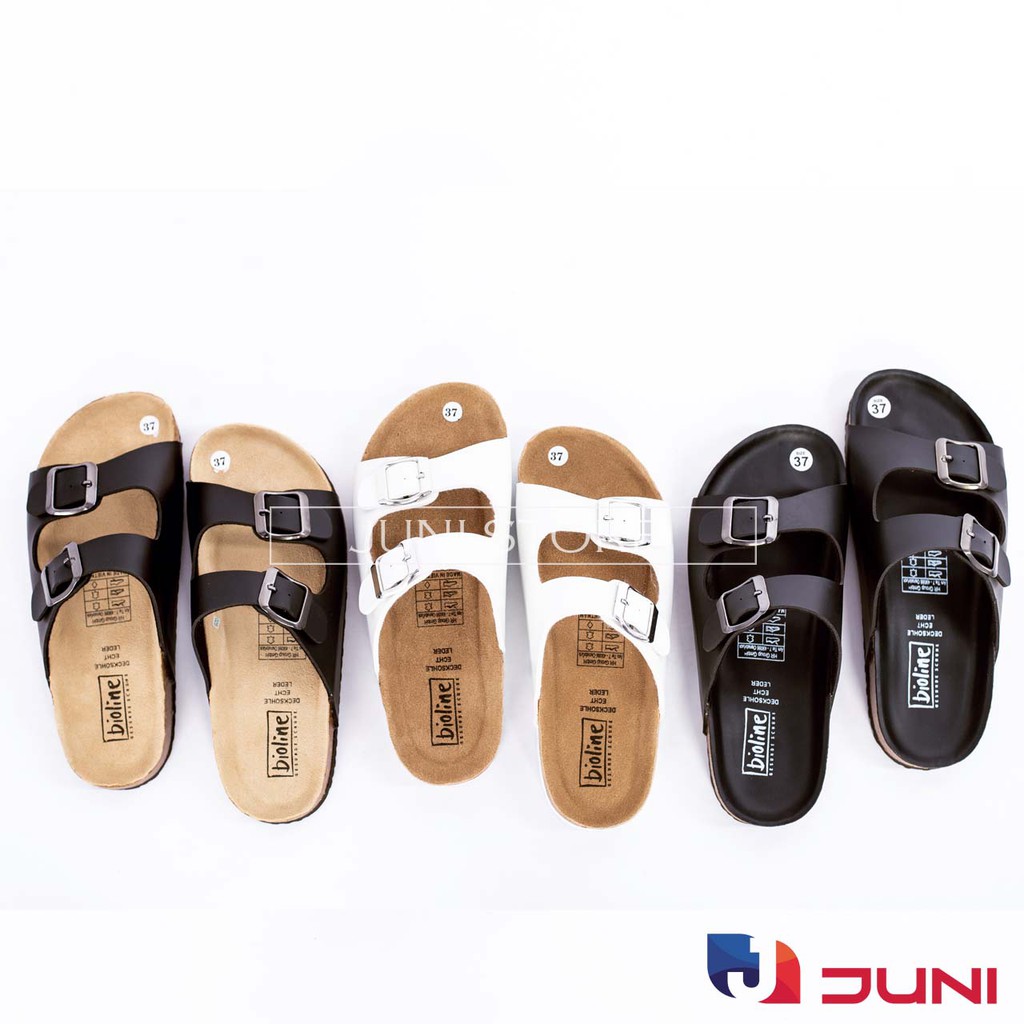 [DA PU-CHỐNG NƯỚC] PU01- Dép sandal quai ngang da PU, đế trấu Bioline - Xuất khẩu châu Âu - Juni Store