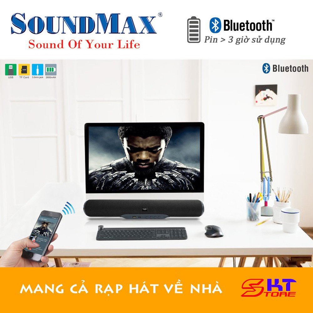 [Mã ELHACE giảm 4% đơn 300K] Loa soundbar SoundMax SB-204/2.0 -Hàng chính hãng