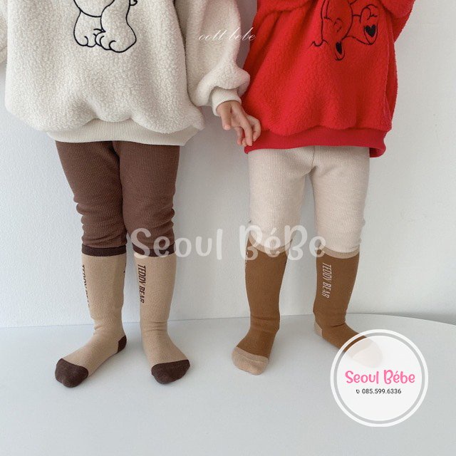 Tất cho bé Oottbebe Teddy Socks 0-9 tuổi made in Korea